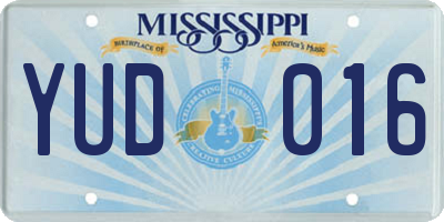 MS license plate YUD016