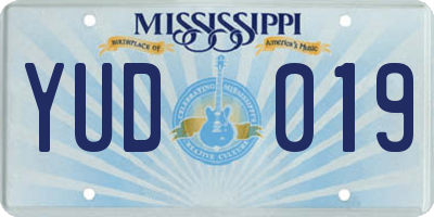 MS license plate YUD019