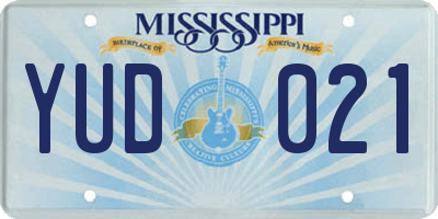 MS license plate YUD021