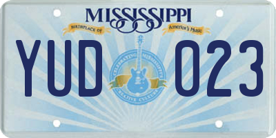 MS license plate YUD023