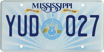 MS license plate YUD027