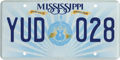 MS license plate YUD028