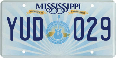 MS license plate YUD029