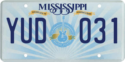 MS license plate YUD031