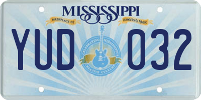 MS license plate YUD032