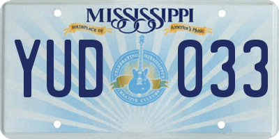 MS license plate YUD033