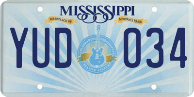 MS license plate YUD034