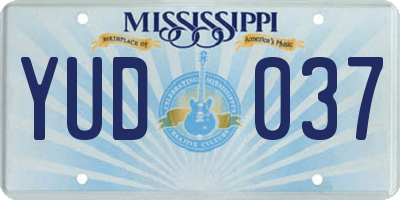 MS license plate YUD037