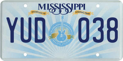 MS license plate YUD038