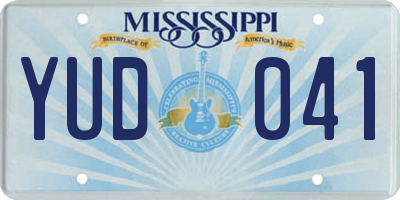 MS license plate YUD041