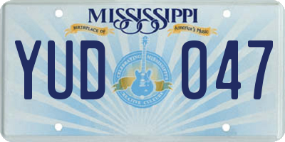 MS license plate YUD047