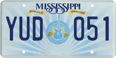 MS license plate YUD051