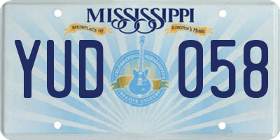 MS license plate YUD058