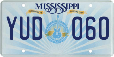 MS license plate YUD060