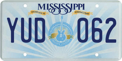 MS license plate YUD062