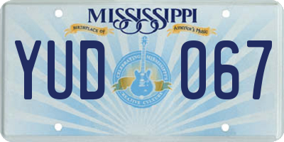 MS license plate YUD067