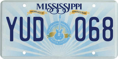 MS license plate YUD068