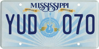 MS license plate YUD070