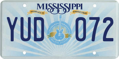 MS license plate YUD072