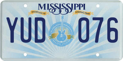 MS license plate YUD076