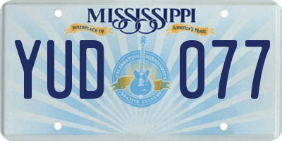 MS license plate YUD077