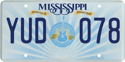 MS license plate YUD078