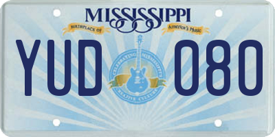 MS license plate YUD080