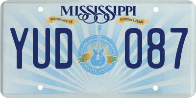 MS license plate YUD087