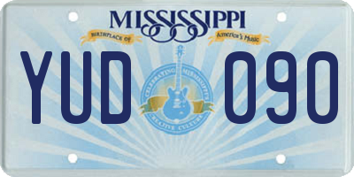 MS license plate YUD090