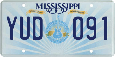 MS license plate YUD091
