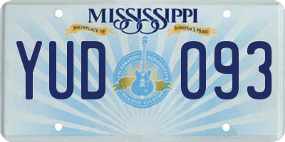 MS license plate YUD093