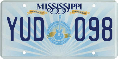 MS license plate YUD098