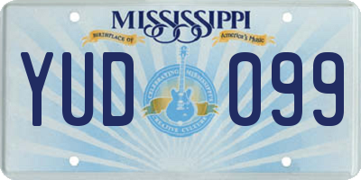 MS license plate YUD099