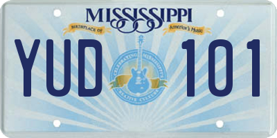 MS license plate YUD101
