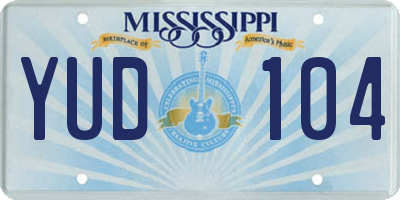 MS license plate YUD104