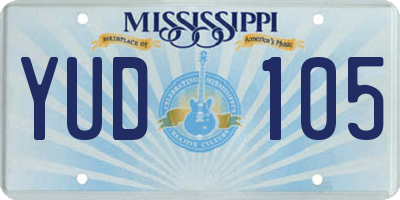 MS license plate YUD105