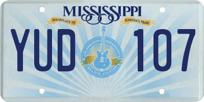 MS license plate YUD107