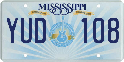 MS license plate YUD108
