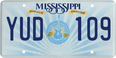 MS license plate YUD109