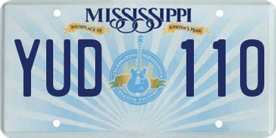 MS license plate YUD110