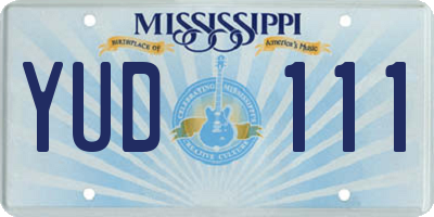 MS license plate YUD111