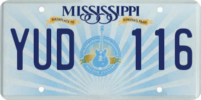 MS license plate YUD116