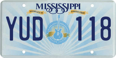MS license plate YUD118