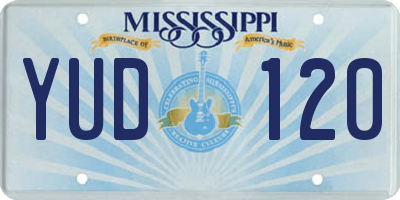 MS license plate YUD120