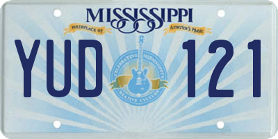 MS license plate YUD121