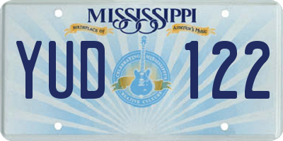 MS license plate YUD122