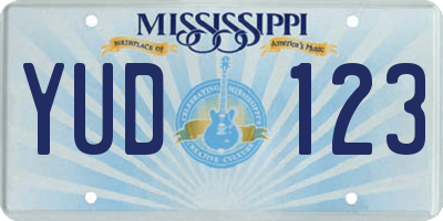 MS license plate YUD123