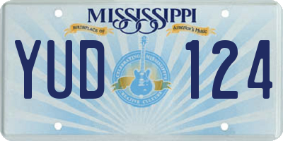 MS license plate YUD124