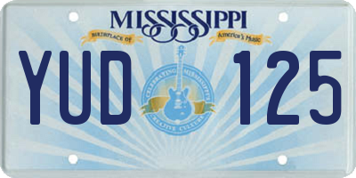 MS license plate YUD125