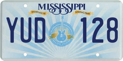 MS license plate YUD128